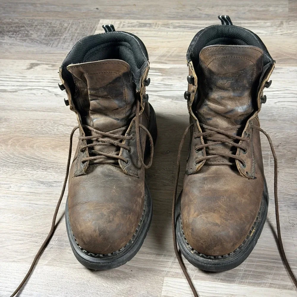 Red Wing 1206 Mens 8.5 E2 Brown Leather Waterproof Insulated EH Work Boots USA